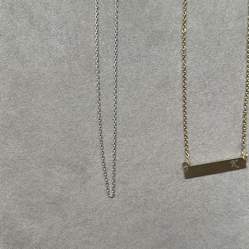 Gold Plated “K” Nameplate Layering Necklaces ✨